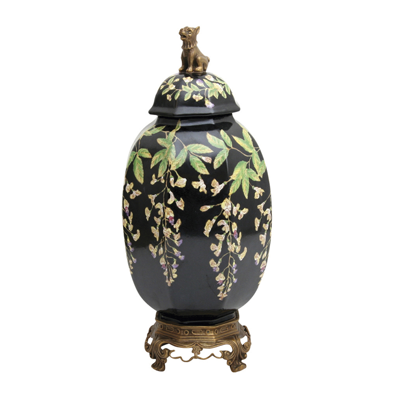 Wisteria Canister with Dog